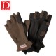 Rękawiczki Dragon RE-06-002 polar/nubuk brązowe 5 palcy odsłonięte